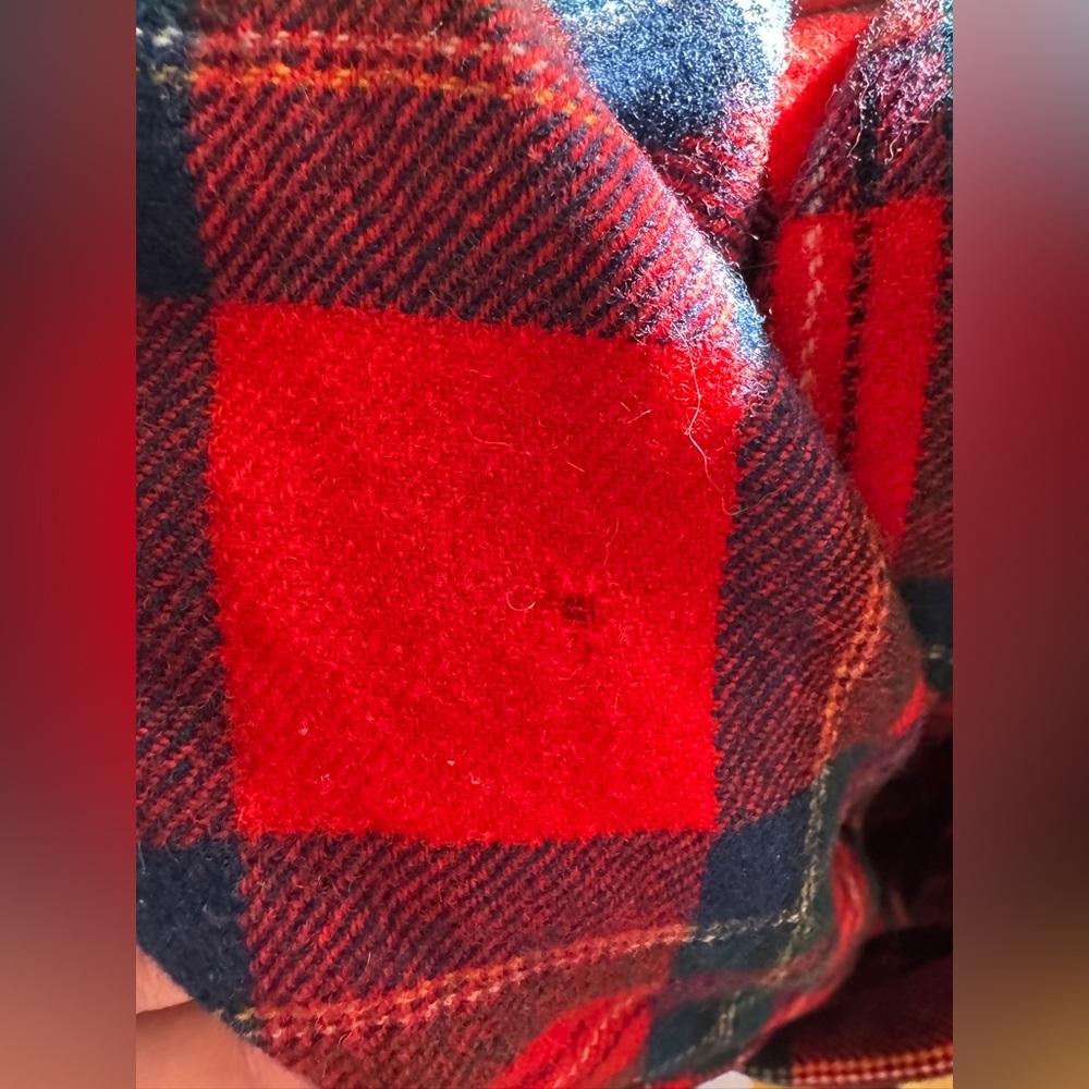 70s Vintage Pendleton Red Wool Robe Sz M - Picture 8 of 12